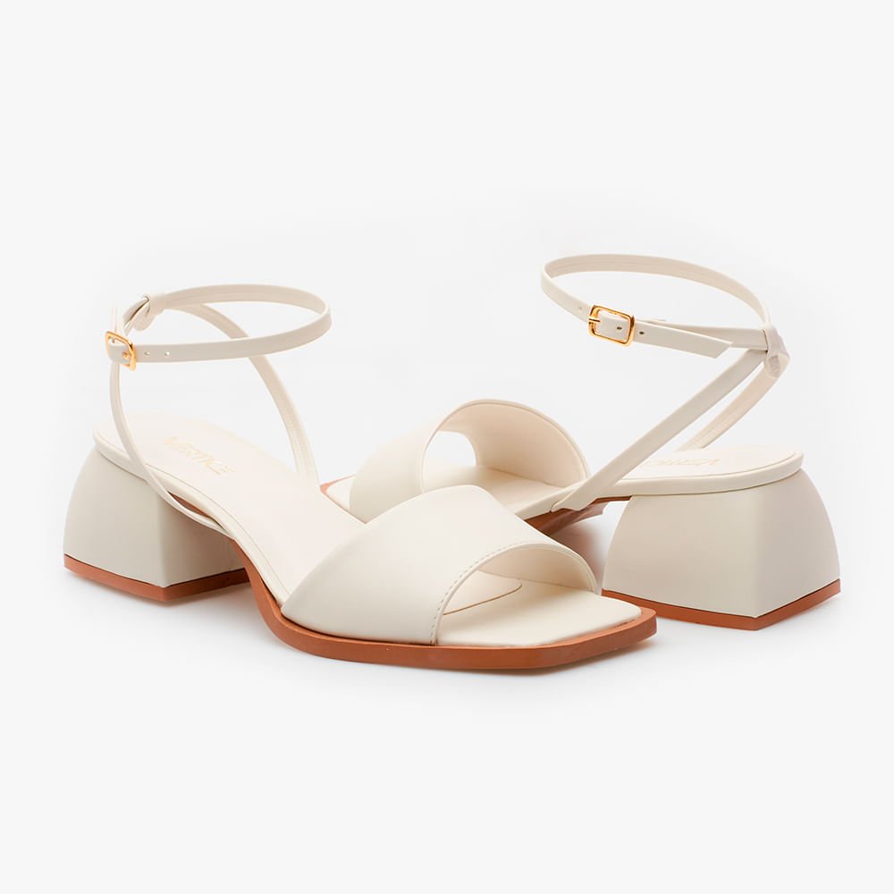 Sandália Salto Bloco OffWhite Off White 5