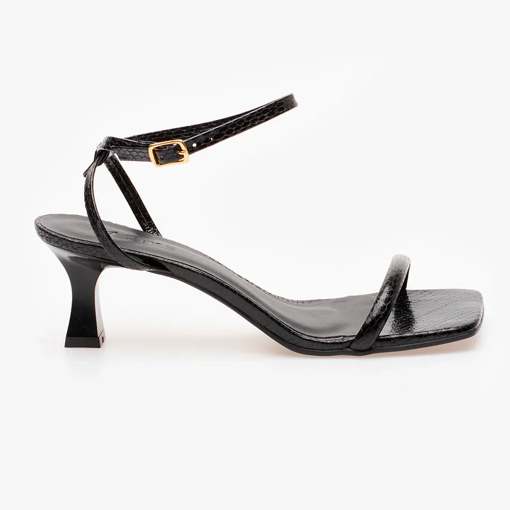 Sandália Metalica Preto Preto 3