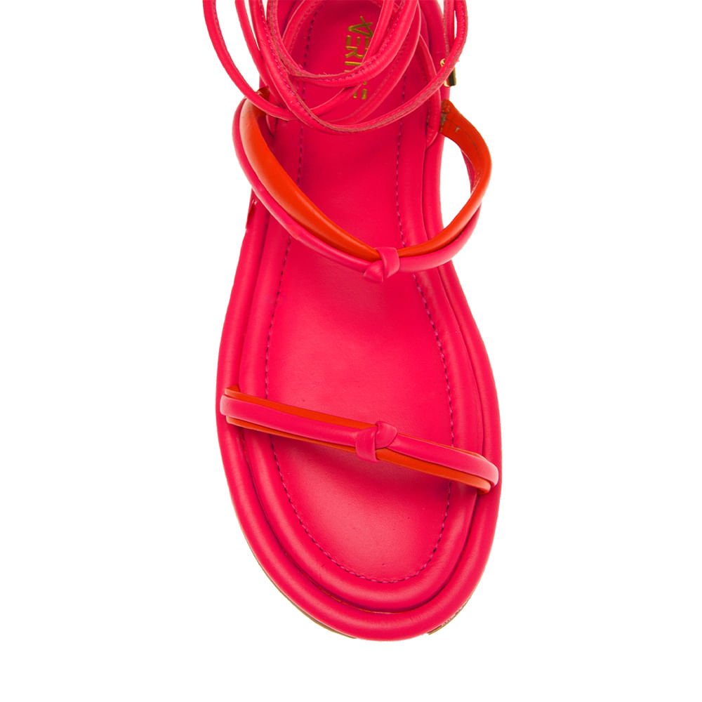 Sandália Rasteira Bicolor Pink Pink 5