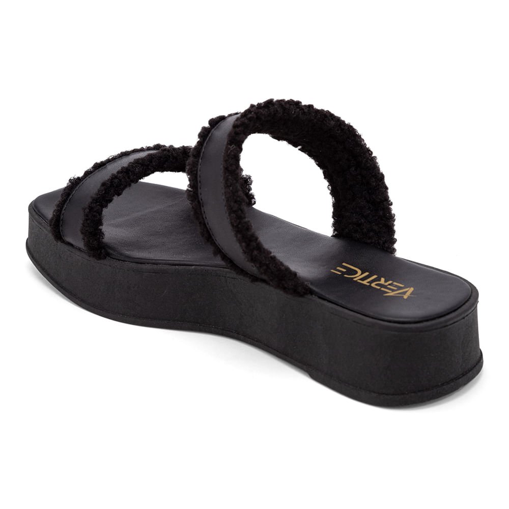 Sandália Flatform Duas Tiras  Preto Preto 3