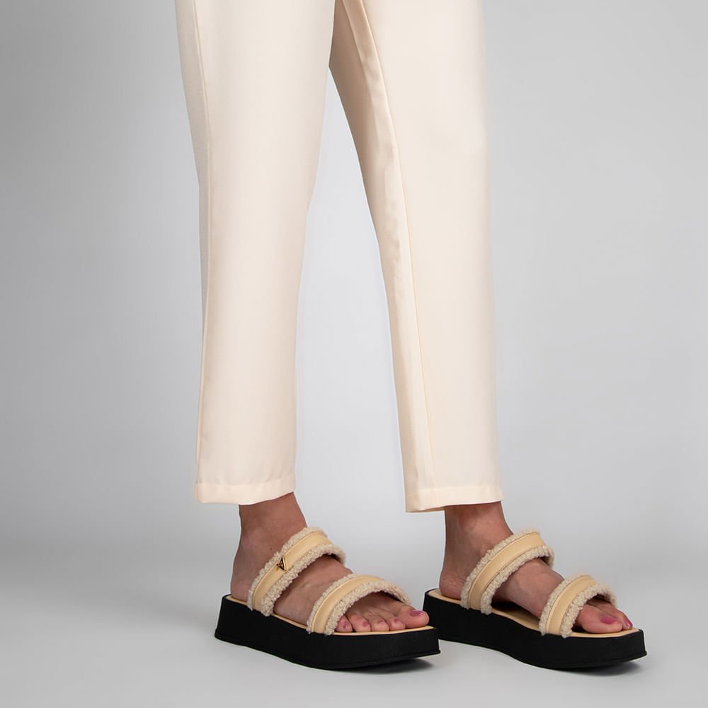 Sandália Flatform Duas Tiras  Porcelana Porcelana 6