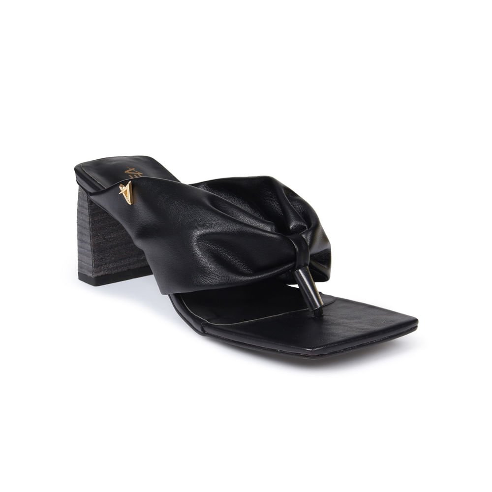 Tamanco Feminino Salto MéDio Square  Preto