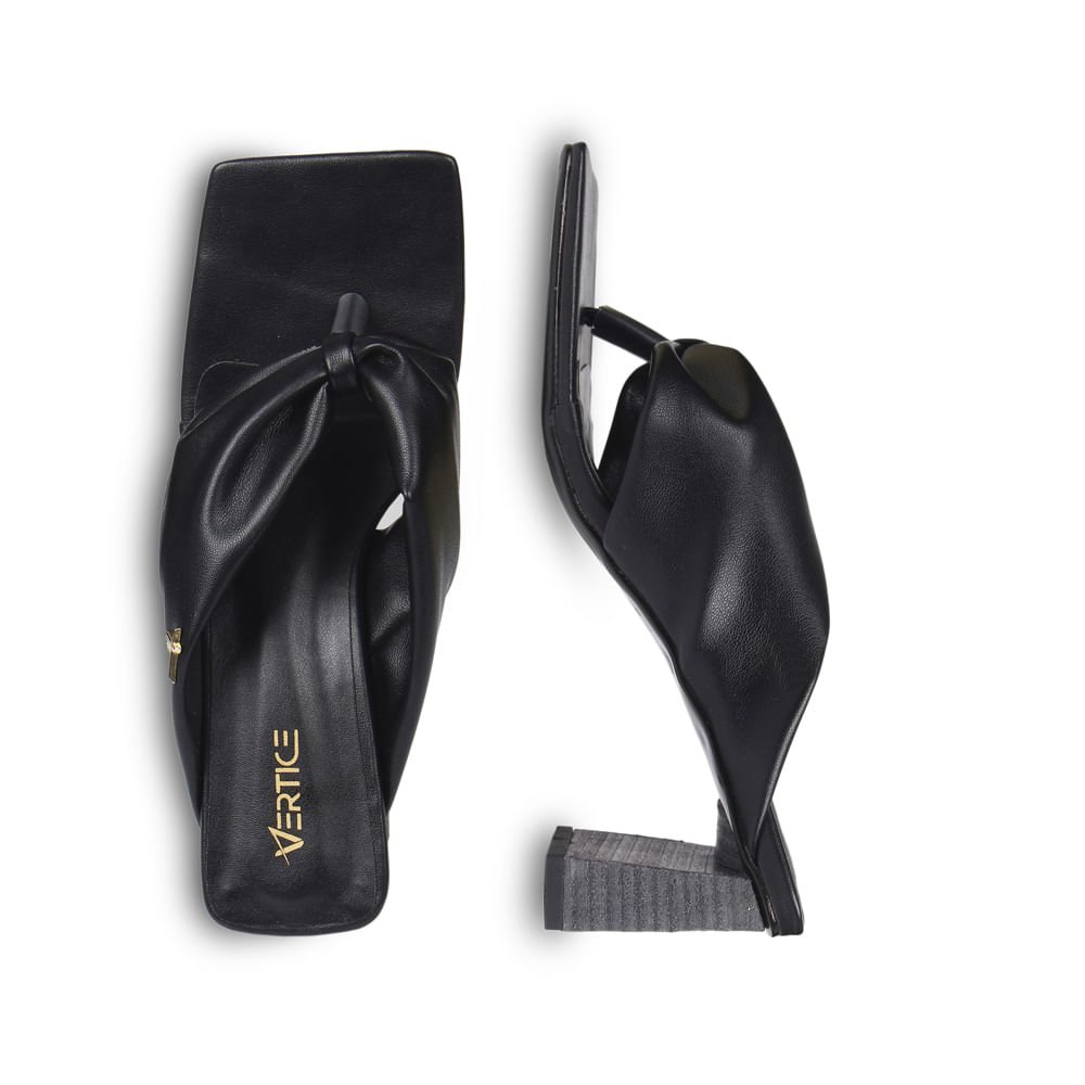 Tamanco Feminino Salto MéDio Square Preto Preto 6