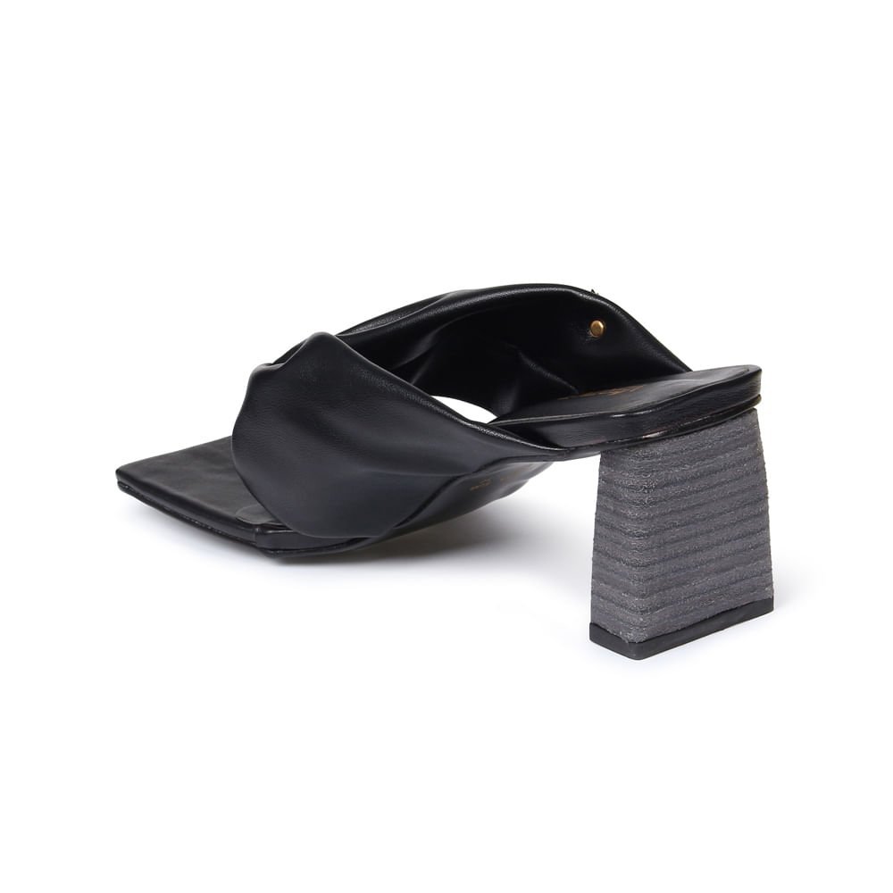Tamanco Feminino Salto MéDio Square Preto Preto 7
