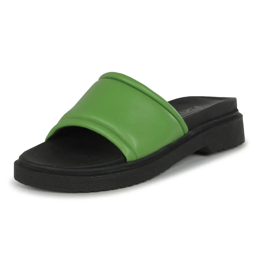 Sandália Papete Slide Puffy Verde Verde 3