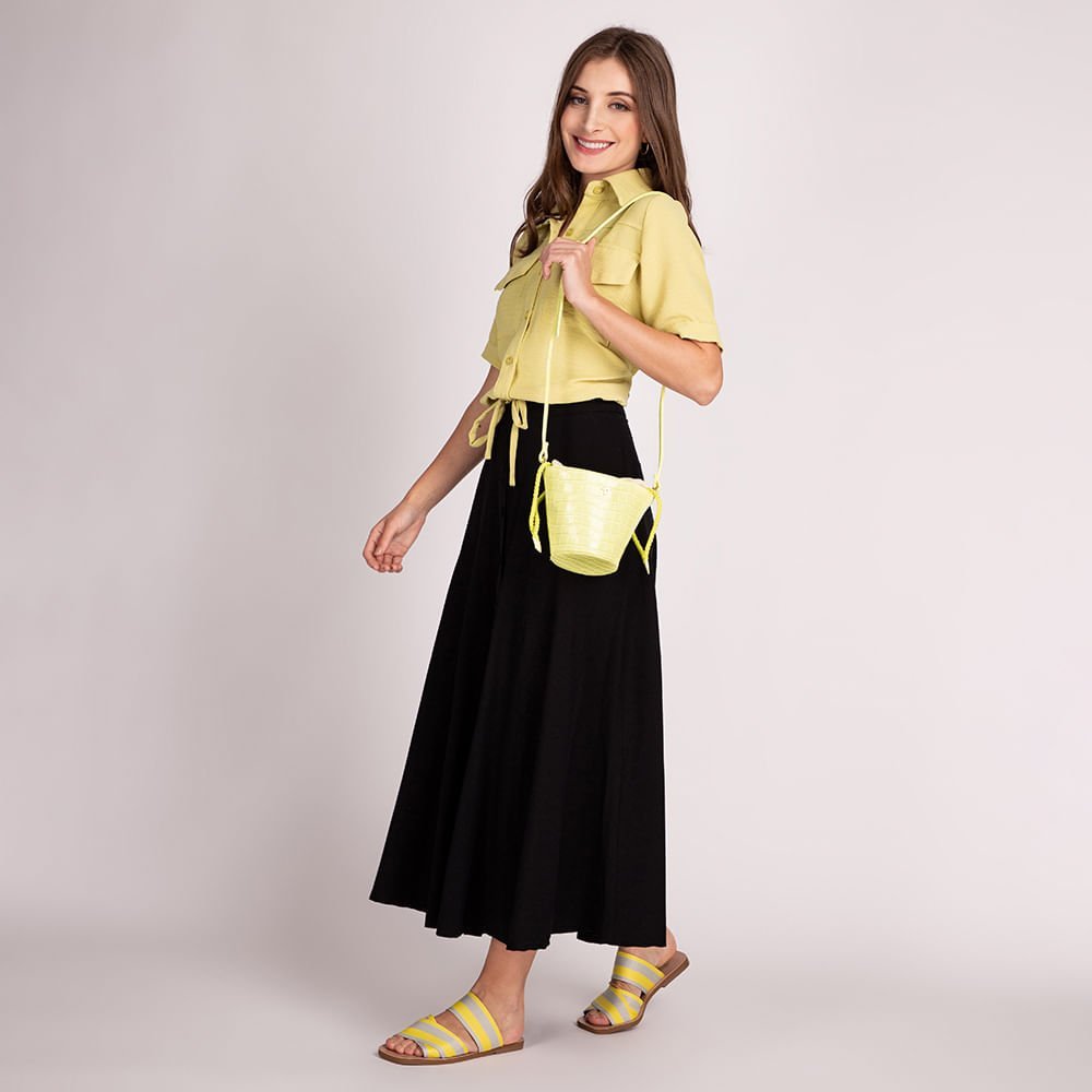 Sandália Rasteira Slide Natural Amarelo 2