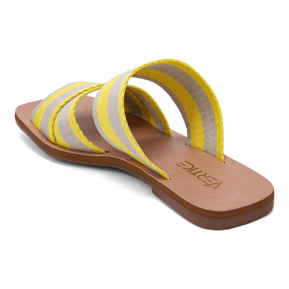 Sandália Rasteira Slide Natural Amarelo 3
