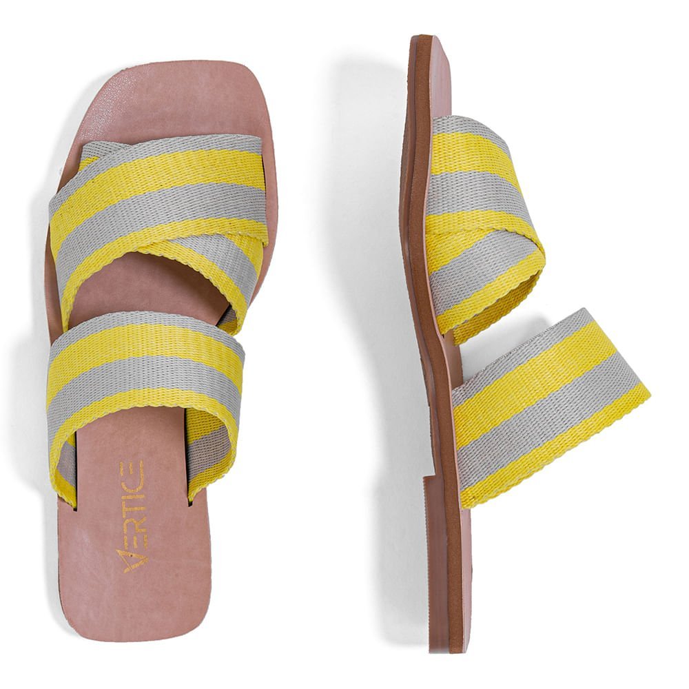 Sandália Rasteira Slide Natural Amarelo 6