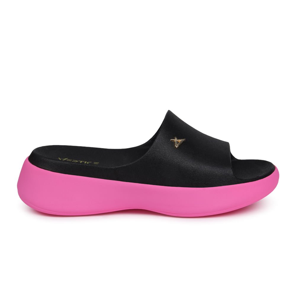 Sandália Slide Papete Nuvem  Preto\pink Preto/Pink 2