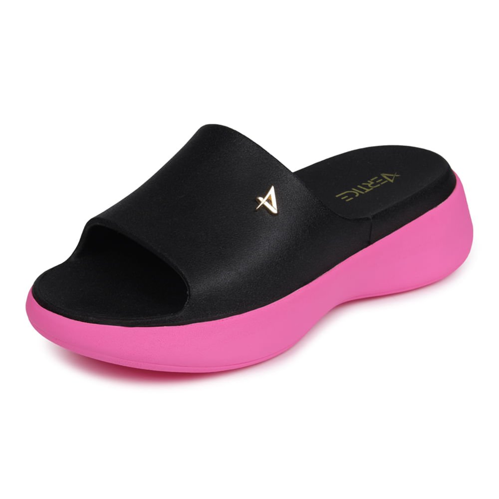 Sandália Slide Papete Nuvem  Preto\pink Preto/Pink 3