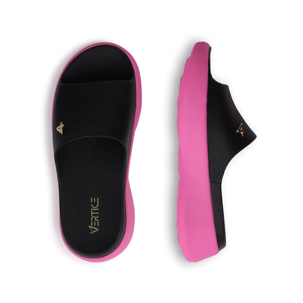 Sandália Slide Papete Nuvem  Preto\pink Preto/Pink 4