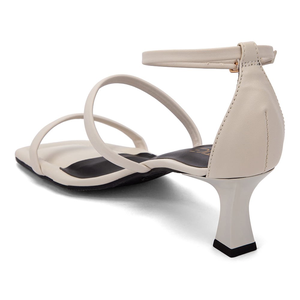 Sandália Soft Tiras Salto Baixo Offwhite Off White 3