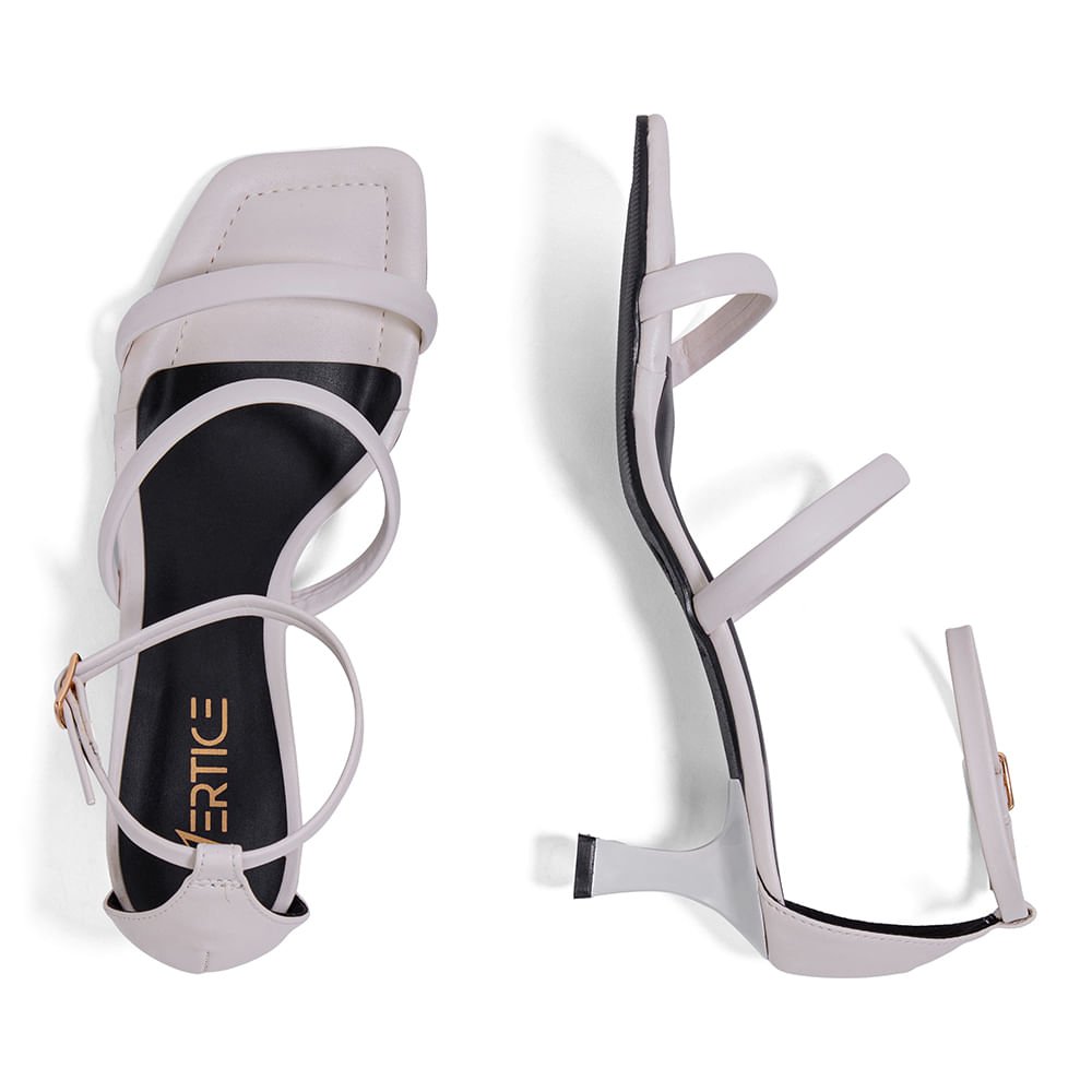 Sandália Soft Tiras Salto Baixo Offwhite Off White 5