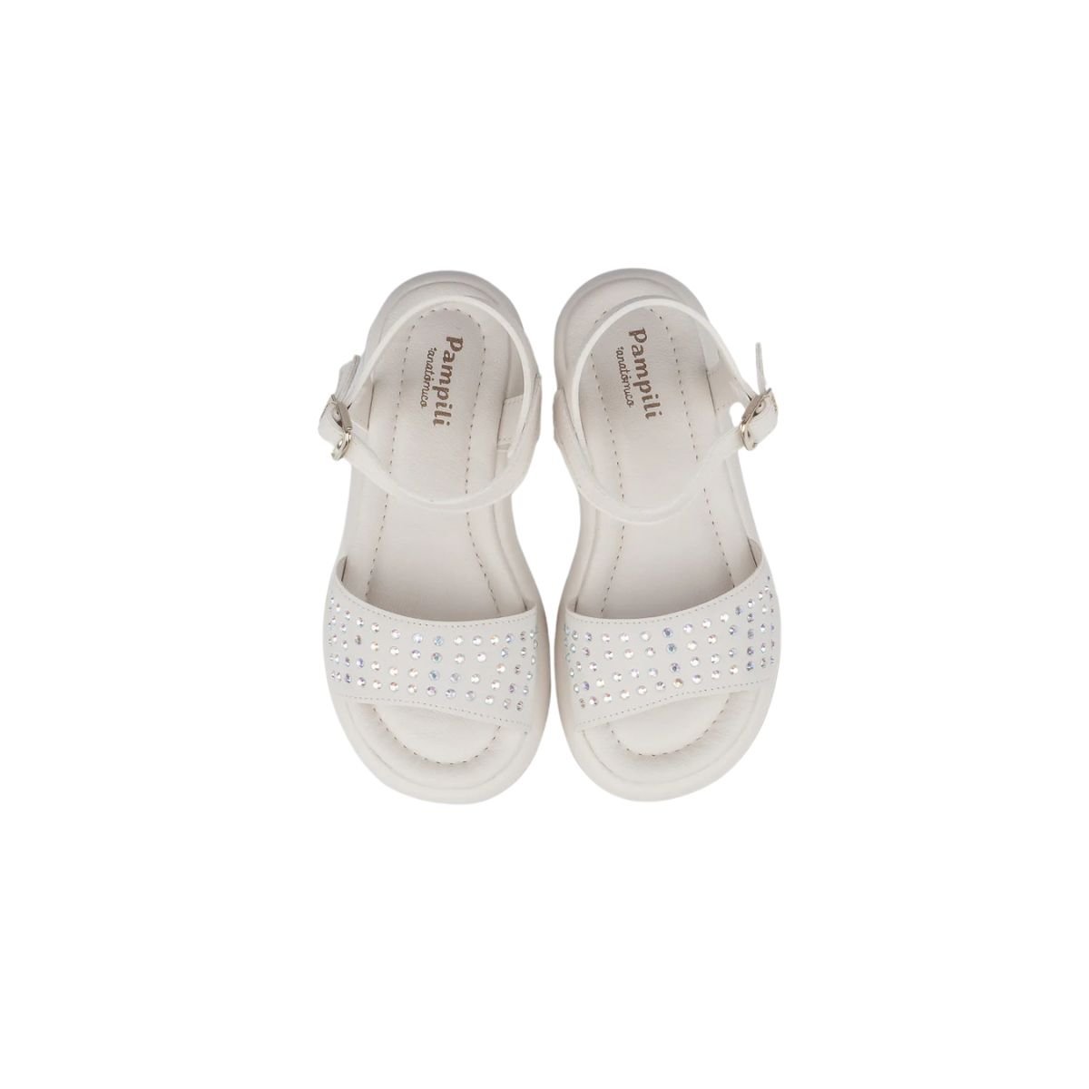 Sandália Infantil Menina Pampili Cora 742 Nude Branco 4