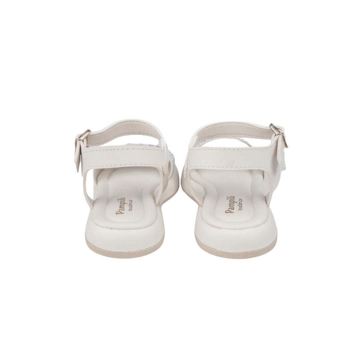 Sandália Infantil Menina Pampili Cora 742 Nude Branco 5