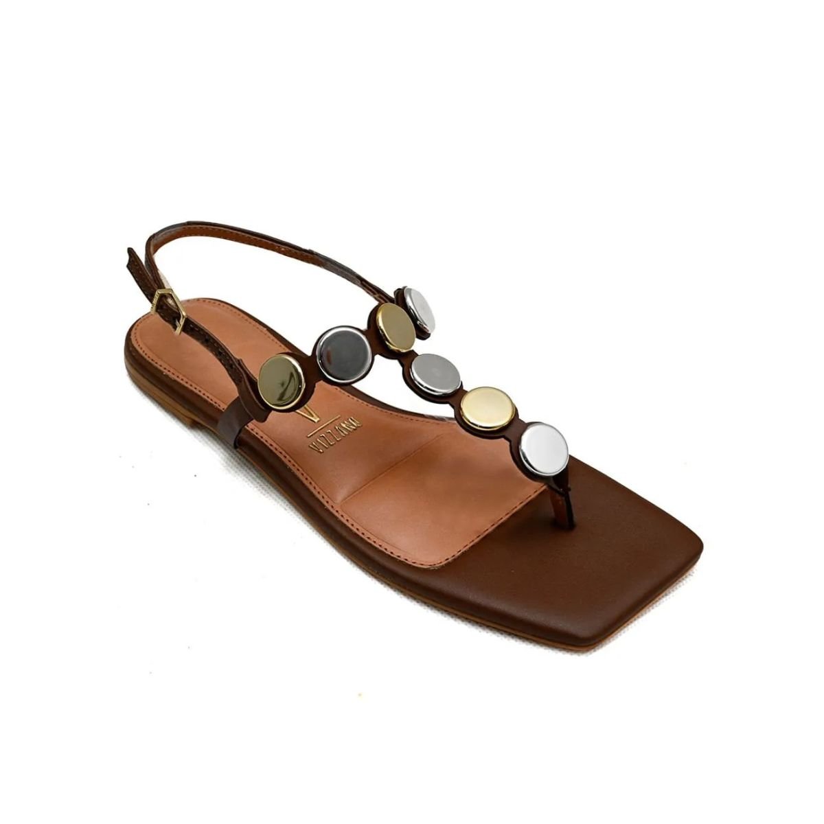 Sandália Feminina Rasteira Vizzano Marrom Marrom