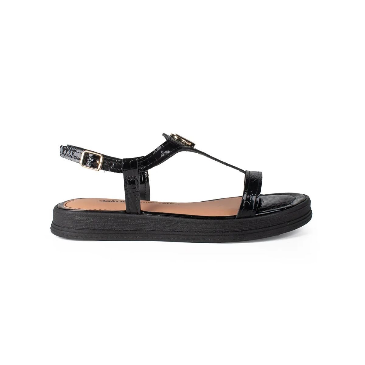 Sandália Feminina Rasteira Dakota Flatform Y9452 Preto