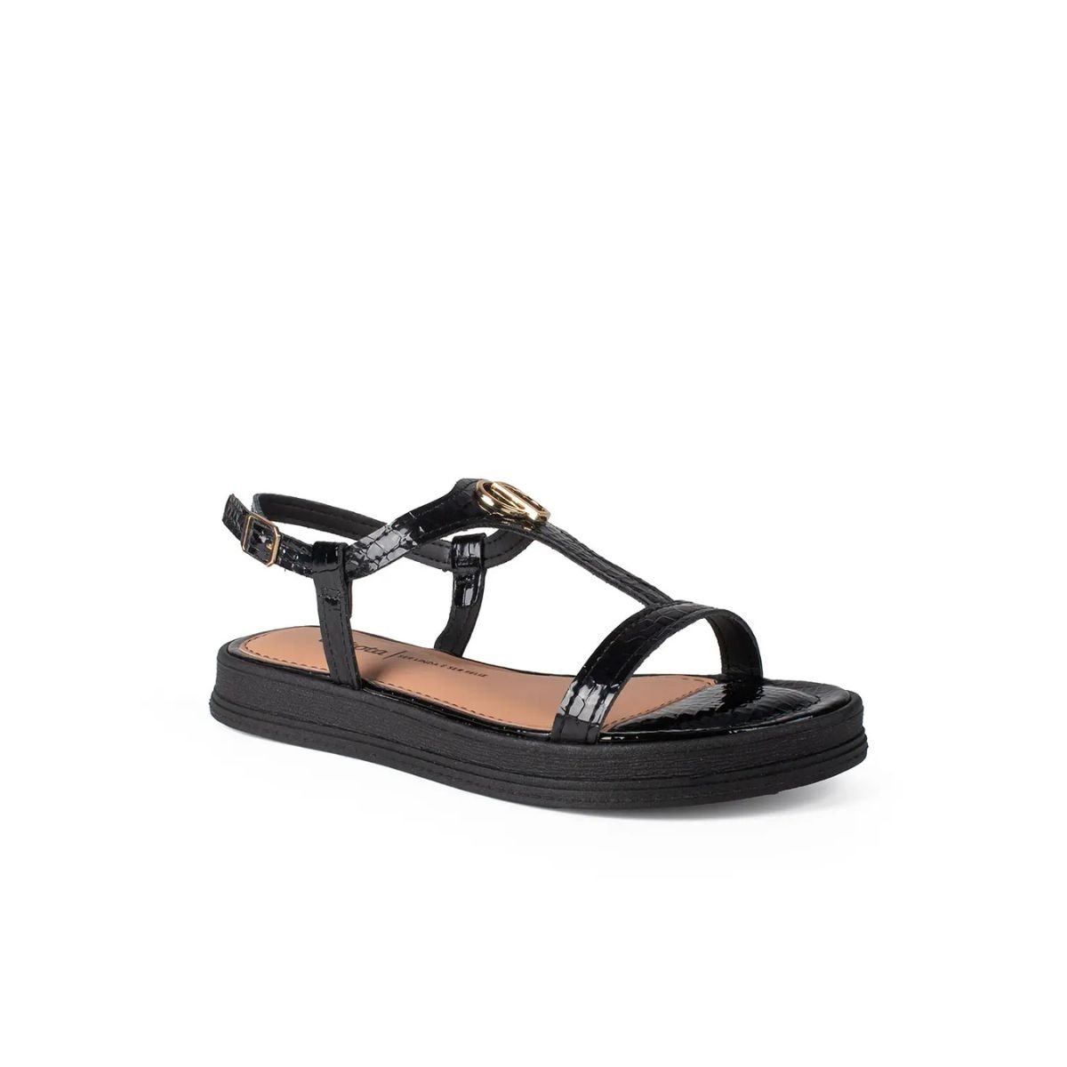 Sandália Feminina Rasteira Dakota Flatform Y9452 Preto Preto 2