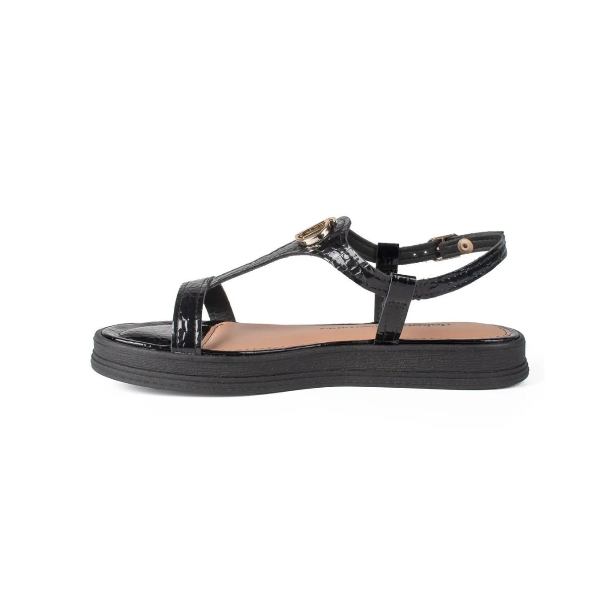 Sandália Feminina Rasteira Dakota Flatform Y9452 Preto Preto 3