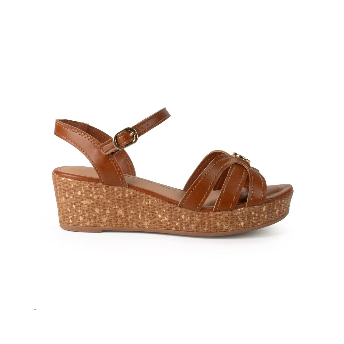 Sandália Feminina Anabela Dakota Y9811 Caramelo