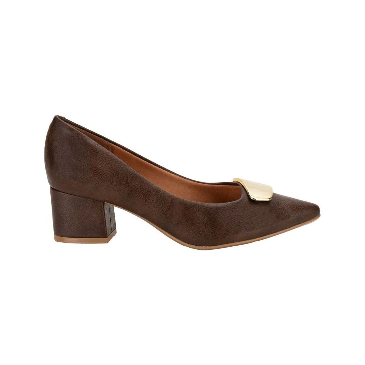 Scarpin Feminino Salto Bloco Vizzano 1220.377 Marrom