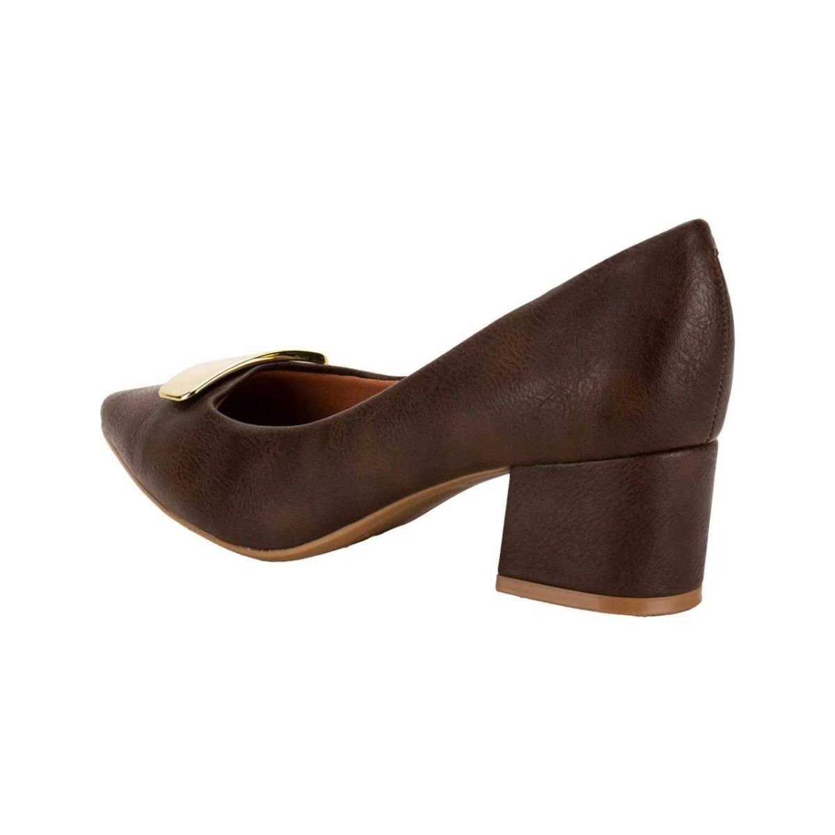 Scarpin Feminino Salto Bloco Vizzano 1220.377 Marrom Marrom 3