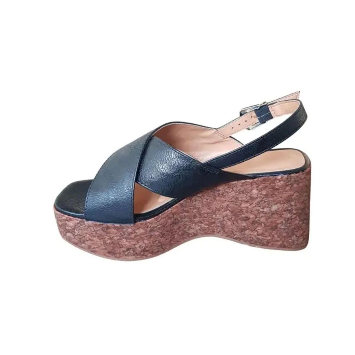 Sandália Feminina Anabela Cortiça Vizzano 6559.101 Preto Preto 2