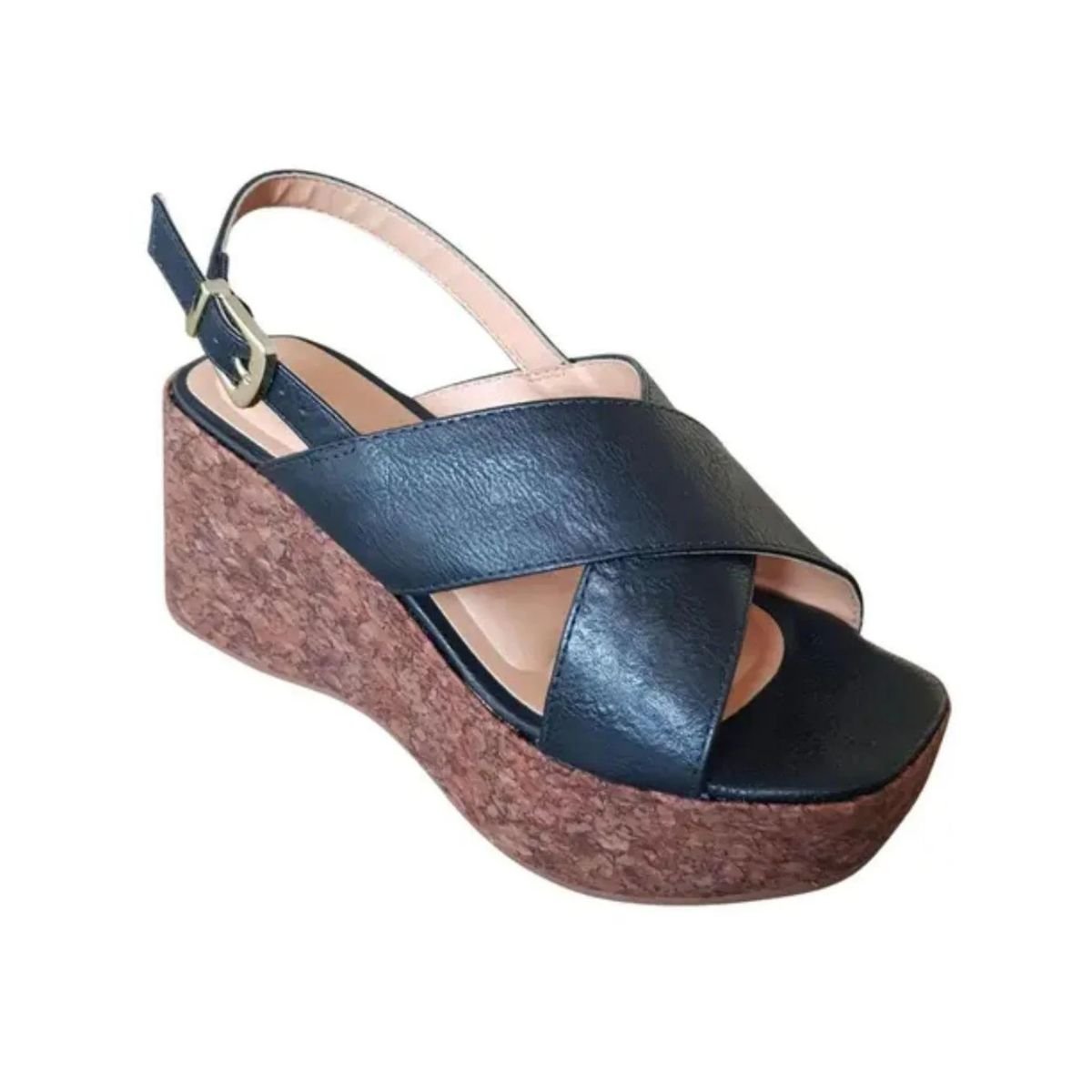 Sandália Feminina Anabela Cortiça Vizzano 6559.101 Preto Preto 3