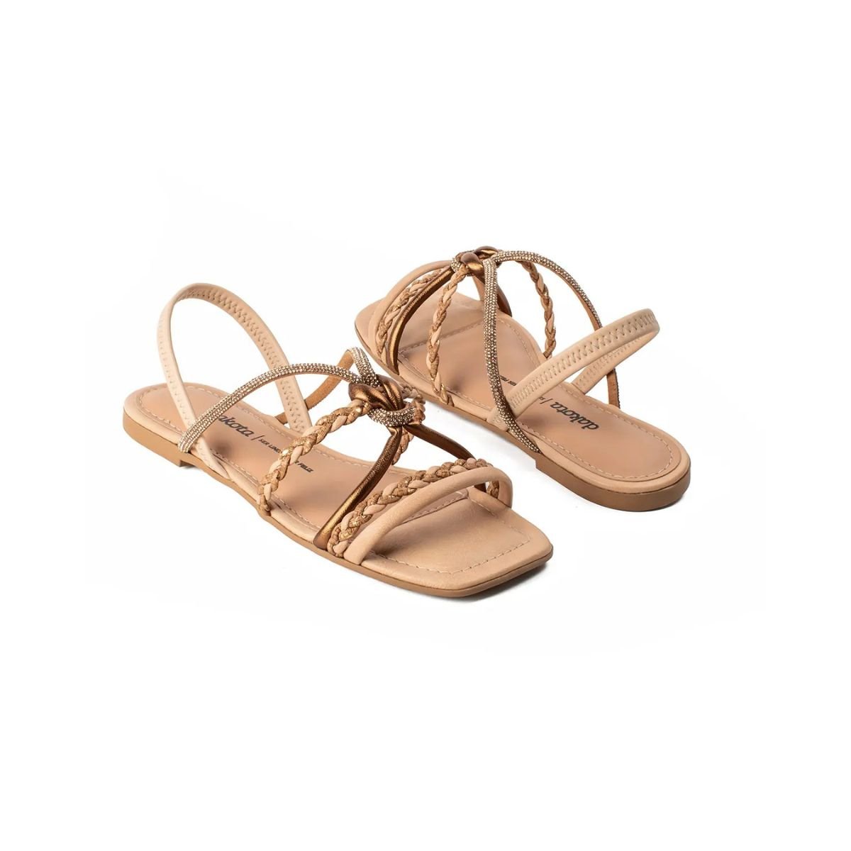 Sandália Rasteira Feminina Dakota Y9601 Bege Bege 6