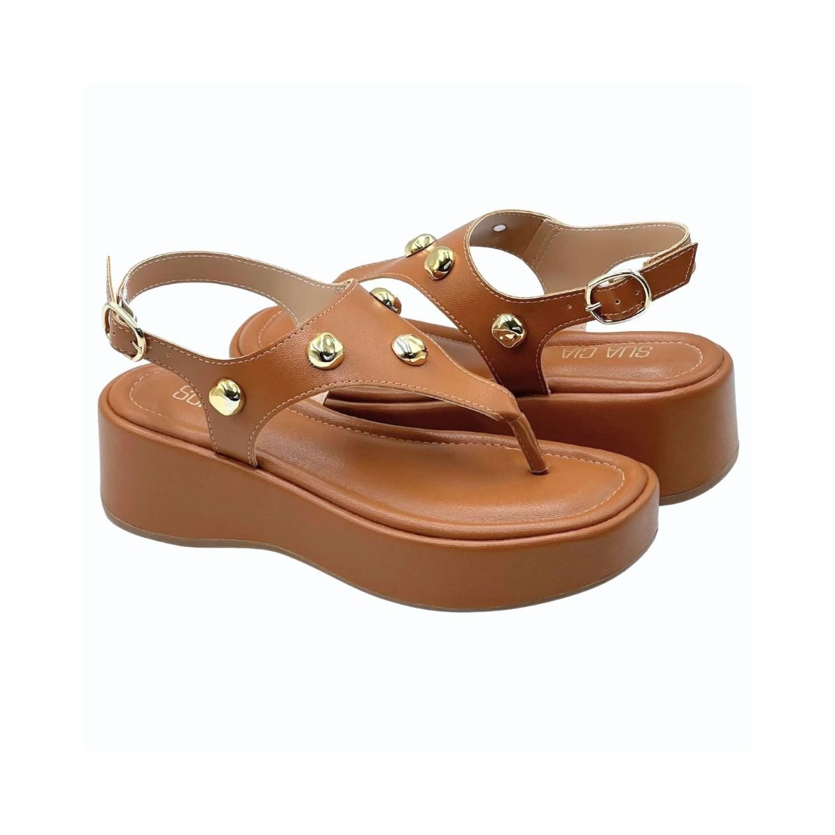 Sandália Feminina Flatform Sua Cia 8409.16233 Caramelo Caramelo 3