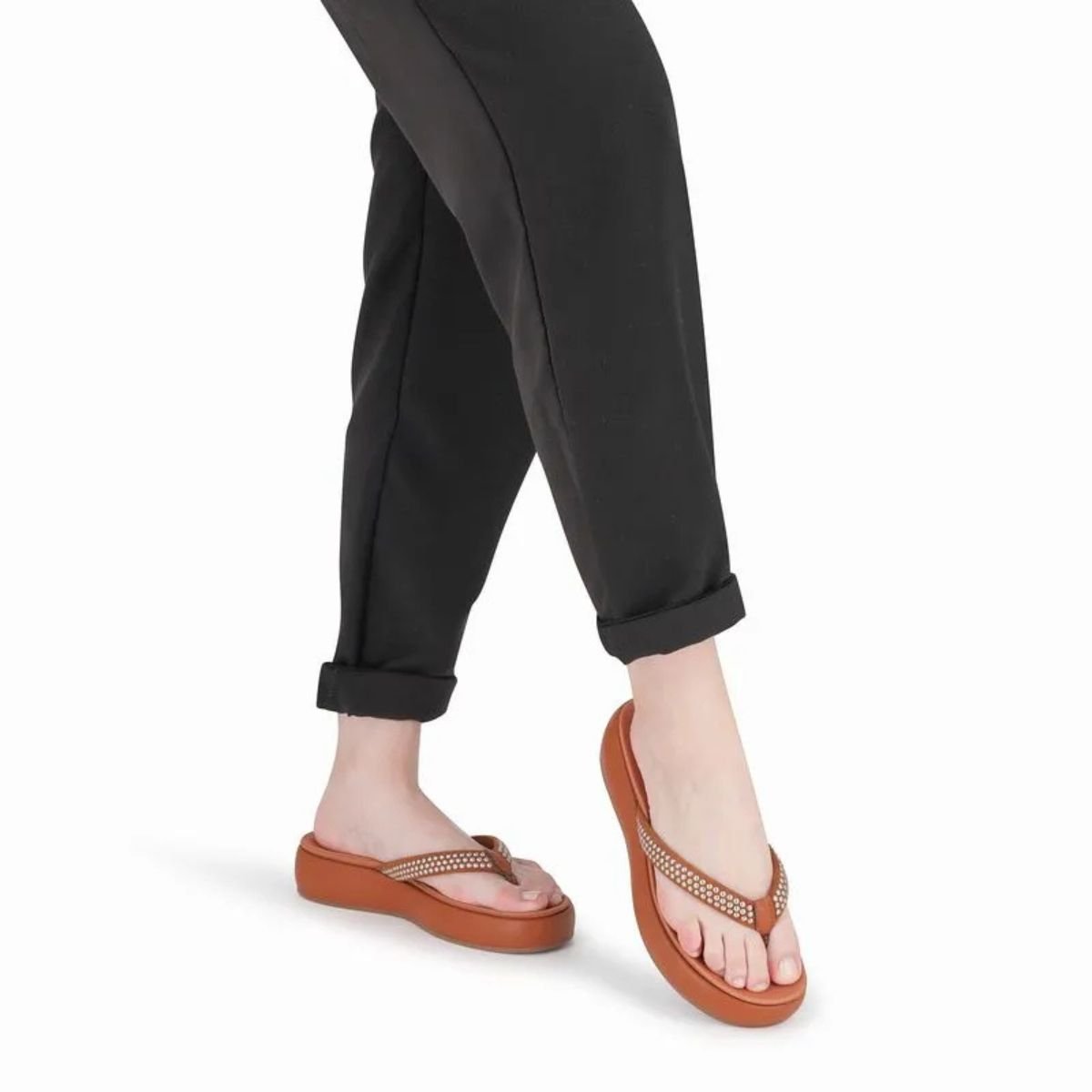 Chinelo Feminino Plataforma Piccadilly 459021 Caramelo Caramelo 5