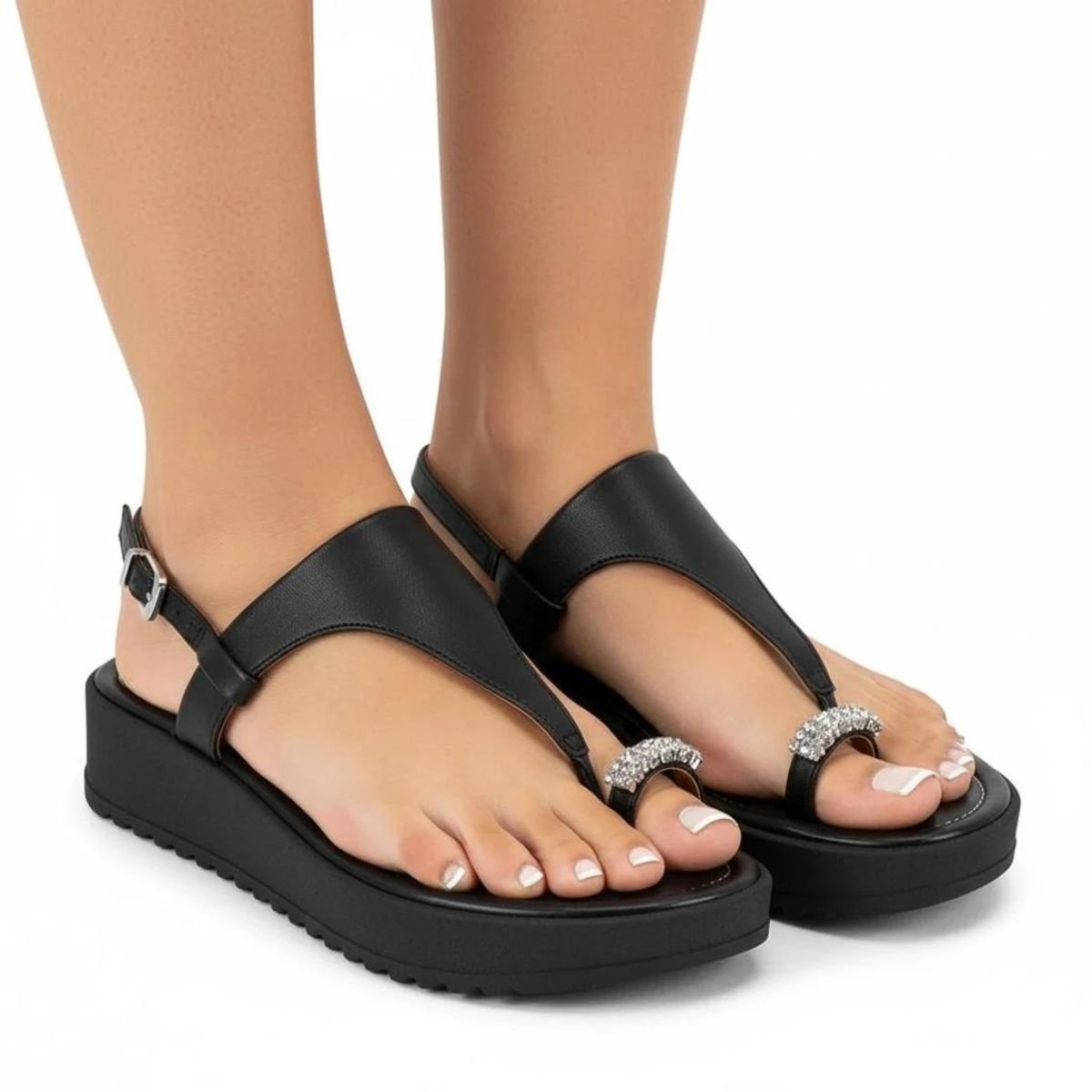 Sandália Feminina Flatform Vizzano 6492.329 Preto Preto 5