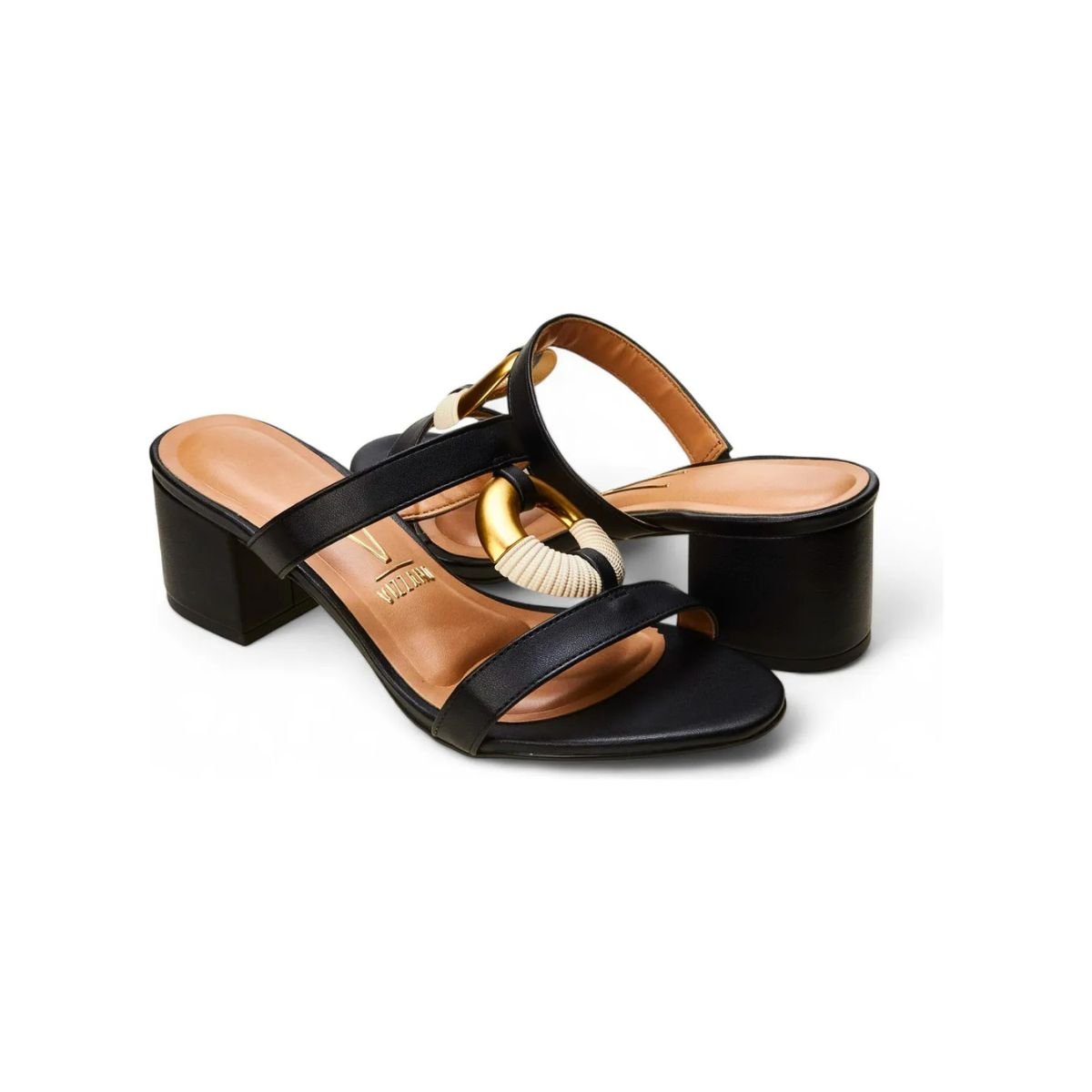 Tamanco Feminino Salto Bloco Vizzano 6291.1195 Preto Preto 4