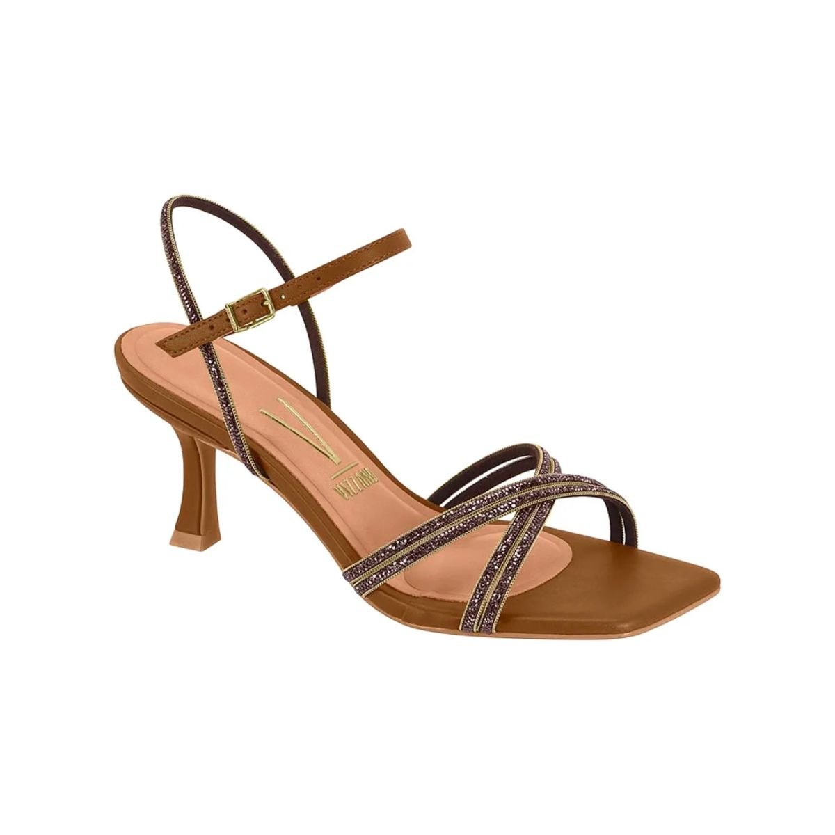 Sandália Feminina Salto Fino Vizzano 6536.105 Marrom Marrom 2