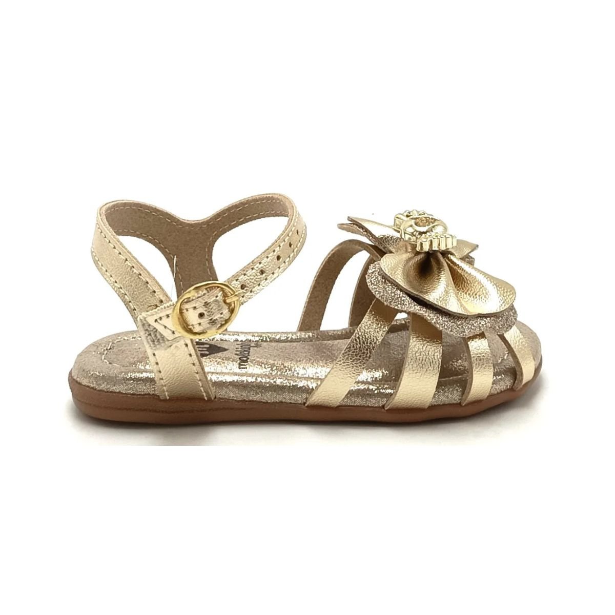 Sandália Infantil Menina Rasteira Molekinha 2114.282 Dourado