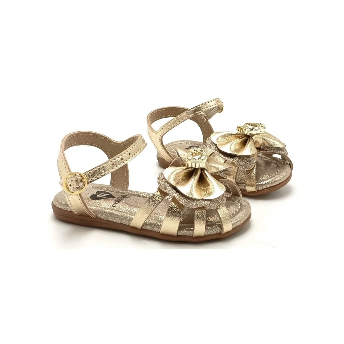 Sandália Infantil Menina Rasteira Molekinha 2114.282 Dourado Dourado 4