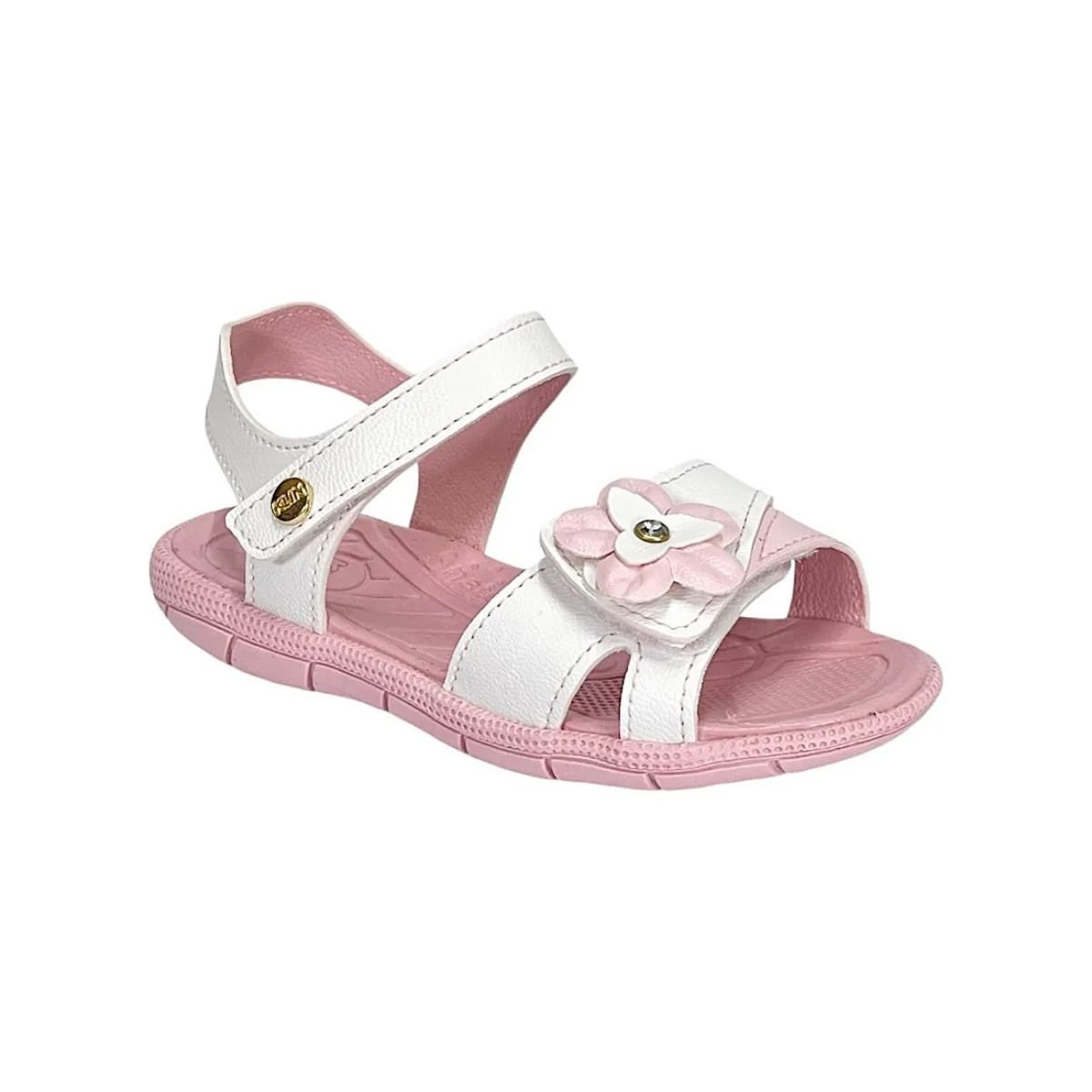 Sandália Infantil Menina Tic Tac Klin 171259 Branco Branco 2