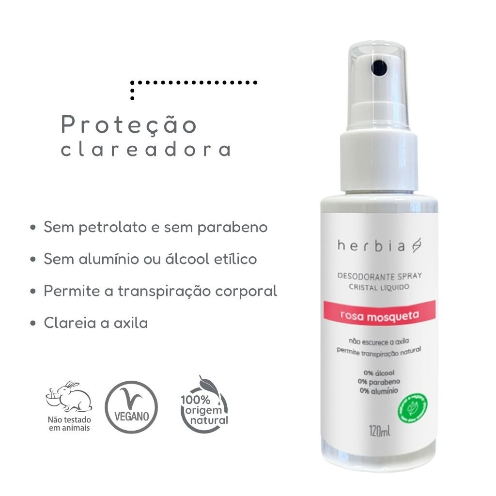Trio Desodorante Rosa Mosqueta Clareador spray ÚNICO 2