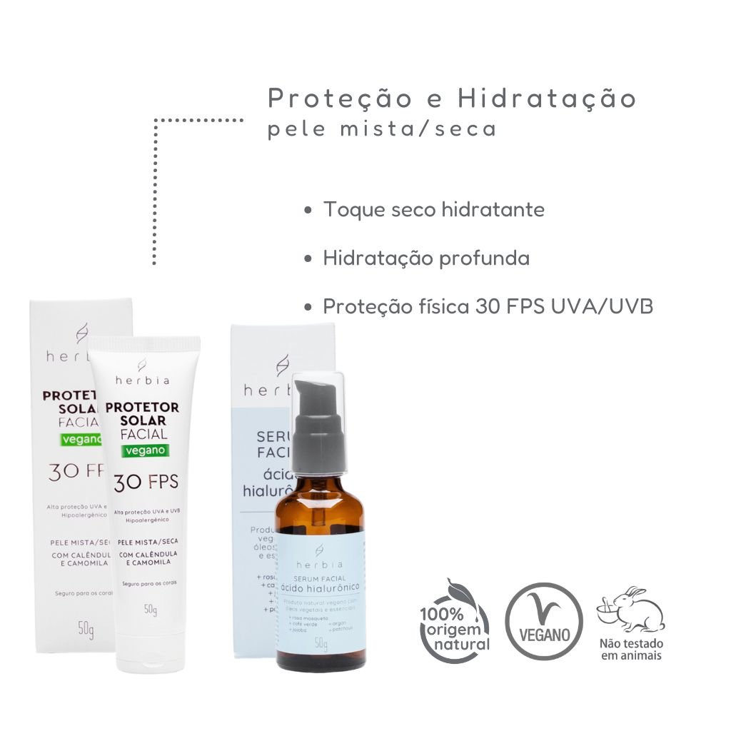 Kit Proteção e Hidratação para pele mista/seca ÚNICO 4