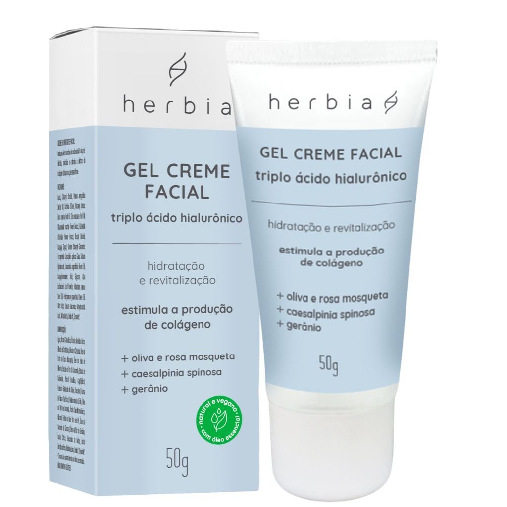 Gel Creme Facial Triplo Ácido Hialurônico ÚNICO