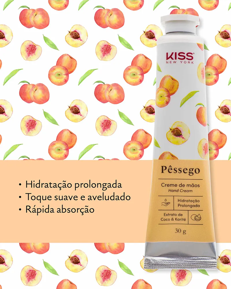 Creme de Mãos Pêssego - Kiss New York ÚNICO 3