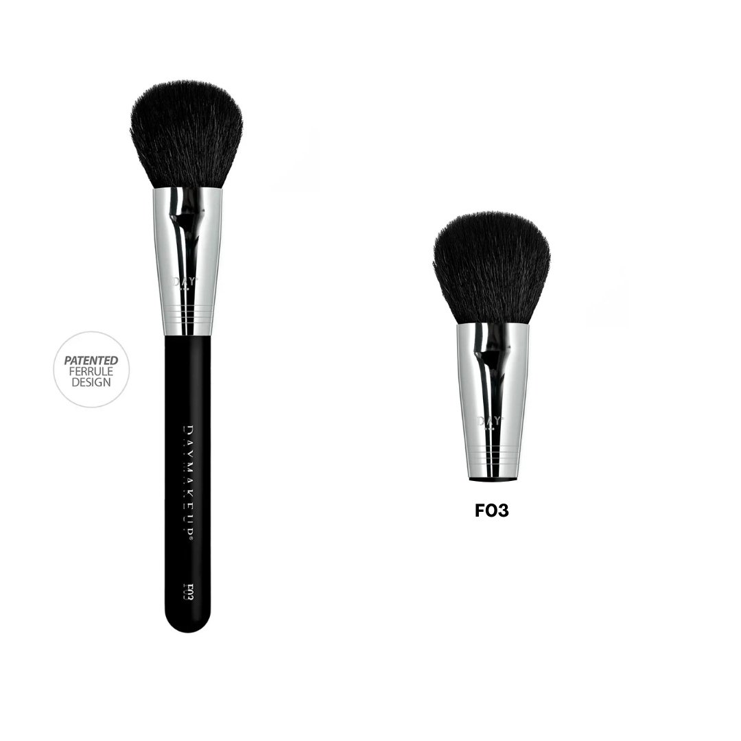 Pincel Grande Pó Cerdas Naturais F03 - DayMakeup Preto 1