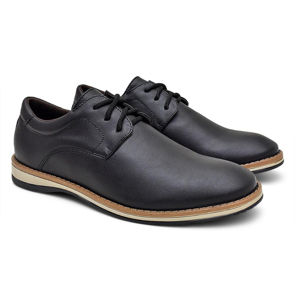 Sapato Masculino Casual Derby Confortável Preto 2