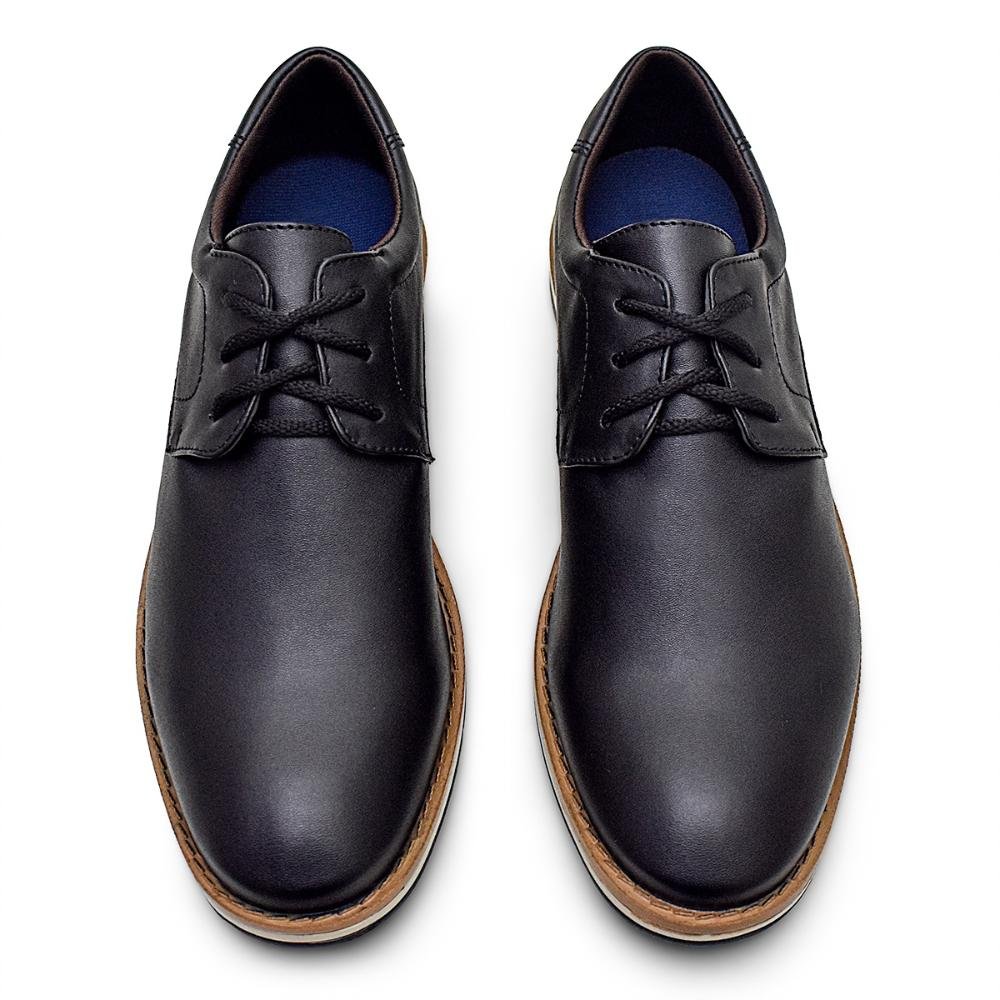 Sapato Masculino Casual Derby Confortável Preto 4