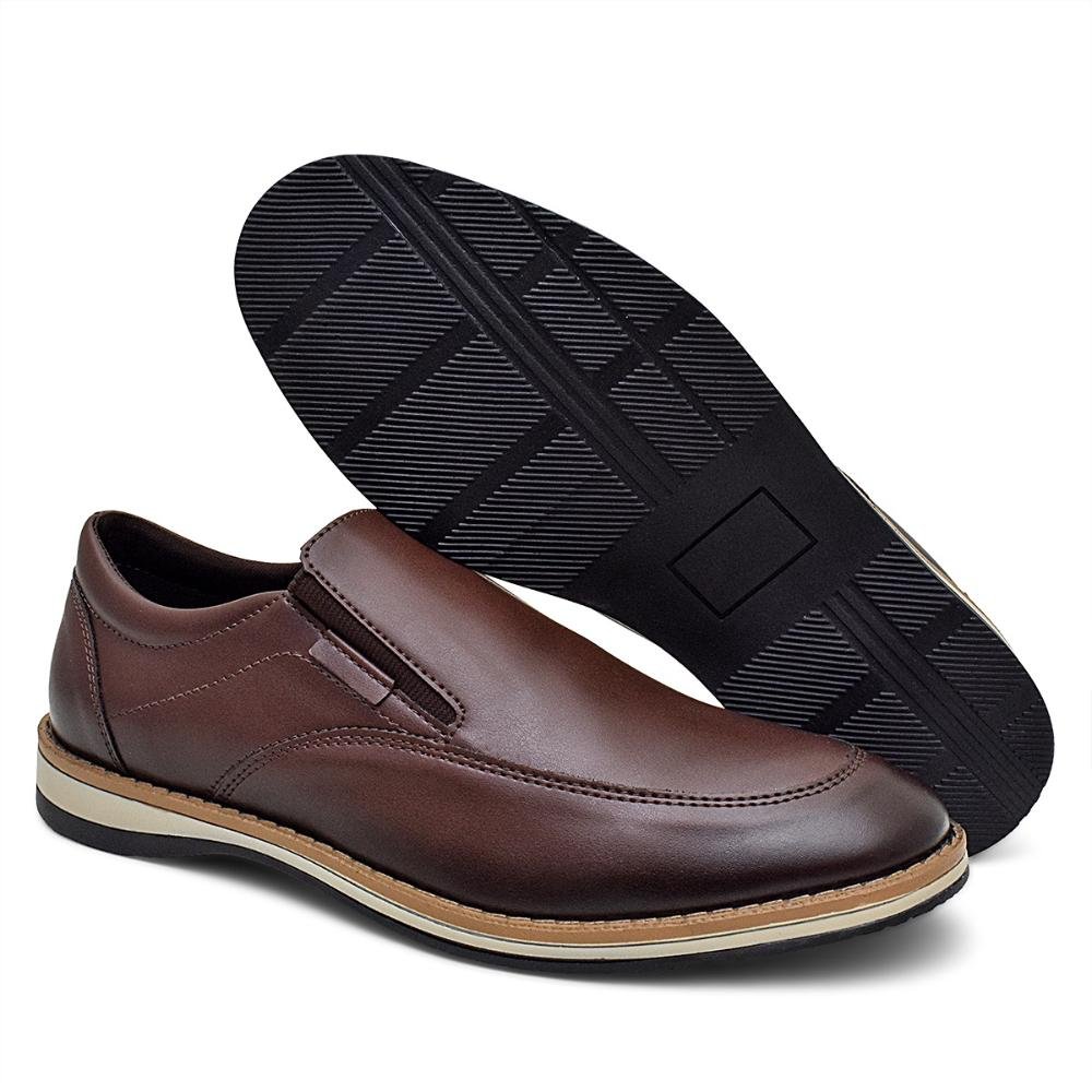 Sapato Masculino Casual Slip On Oxford Moderno Pinhão 3