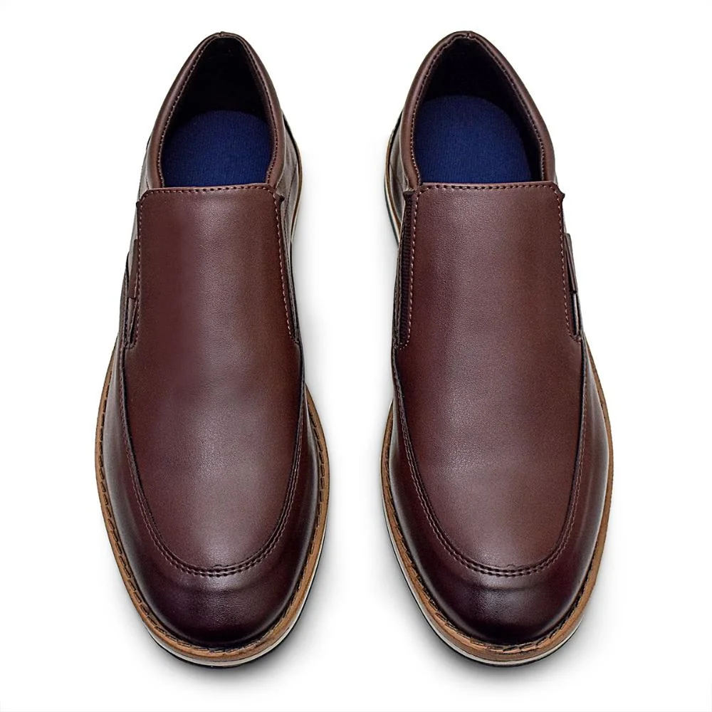 Sapato Masculino Casual Slip On Oxford Moderno Pinhão 4