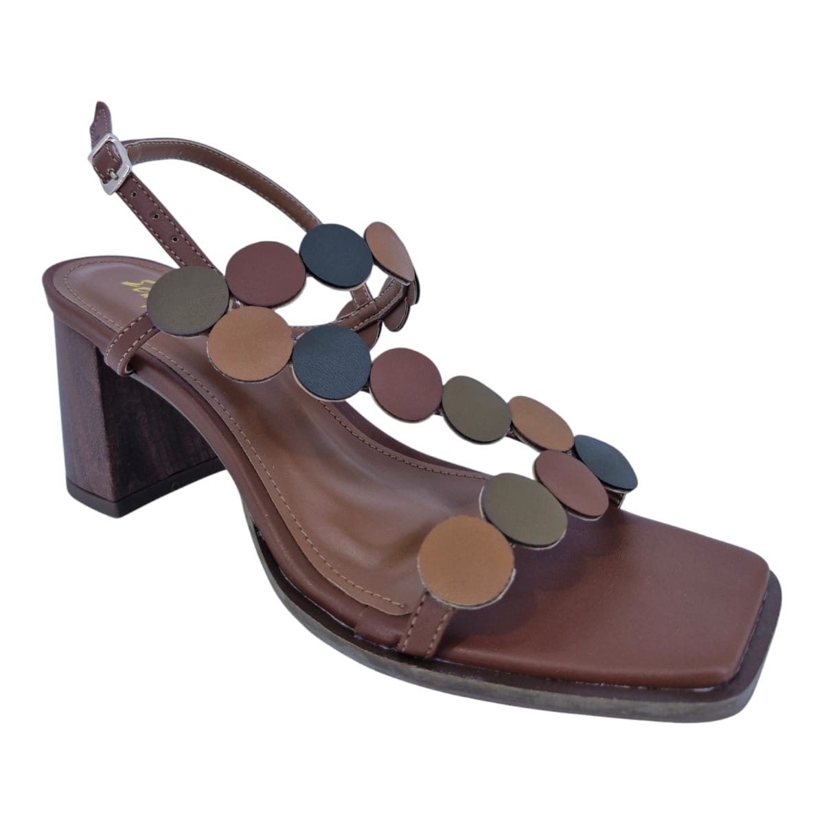 Sandália Feminina Bico Quadrado Salto Bloco Social Scarpetti Adr-11827473 Marrom Marrom 2