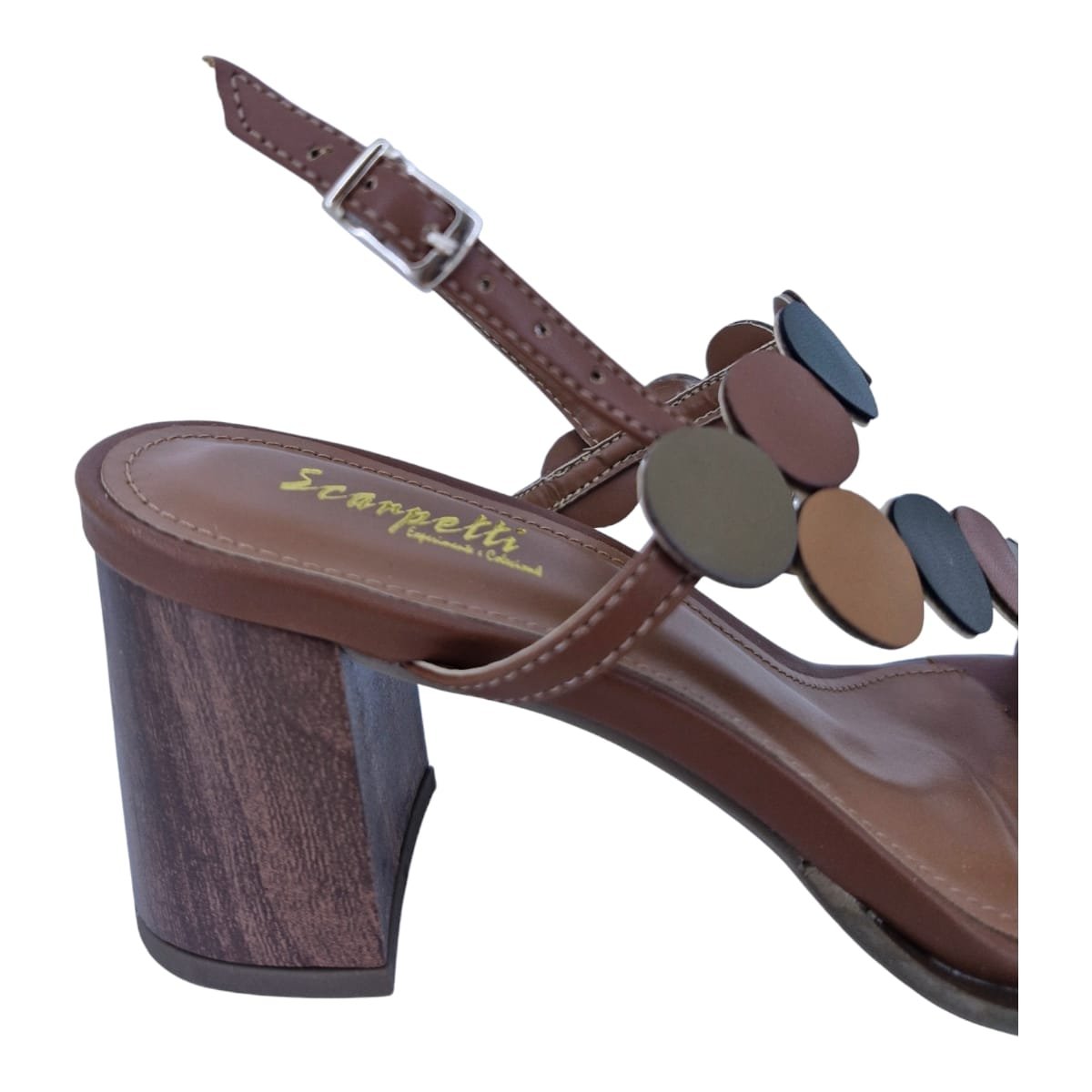 Sandália Feminina Bico Quadrado Salto Bloco Social Scarpetti Adr-11827473 Marrom Marrom 8