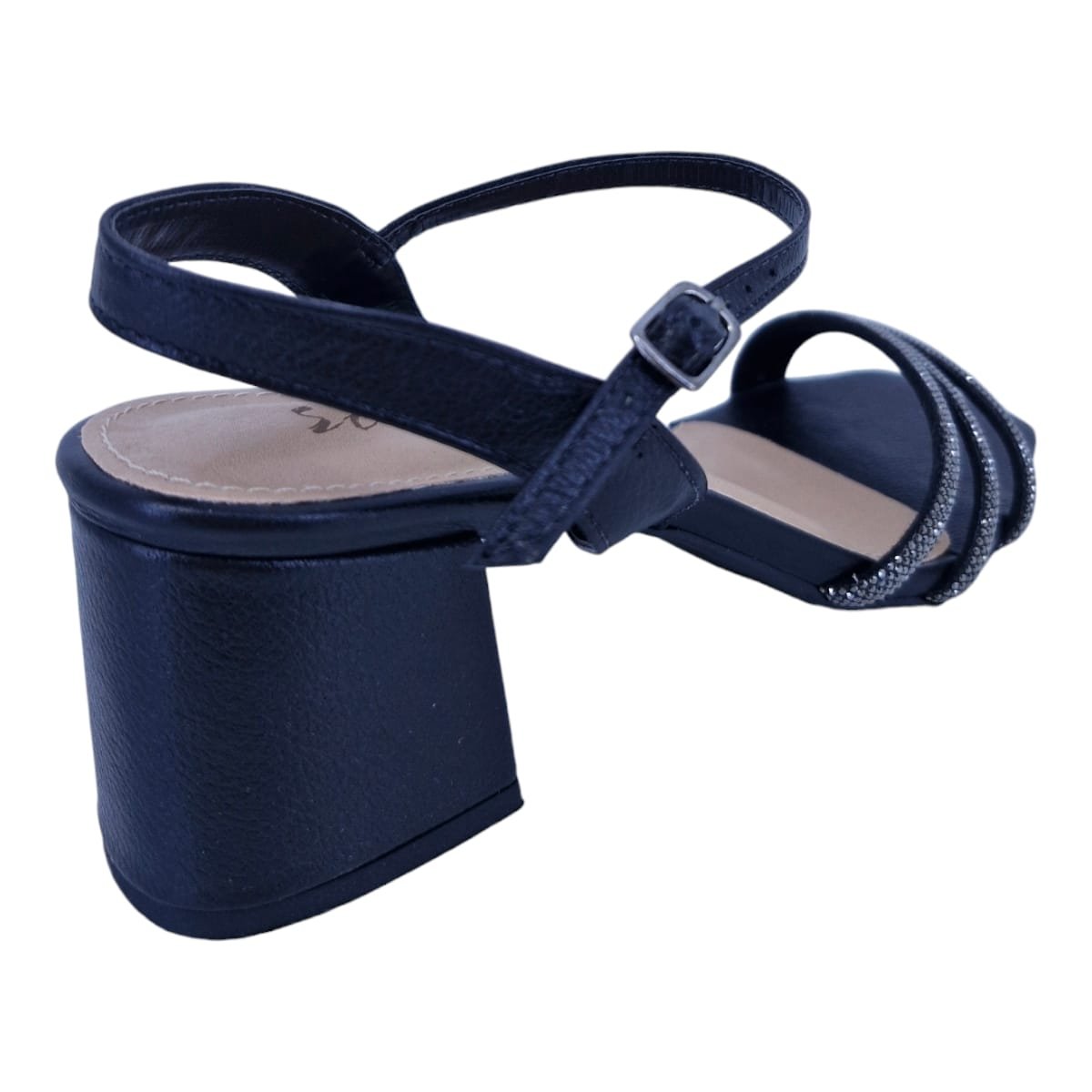 Sandália Feminina Salto Bloco Em Couro Social Scarpetti 95018 Preto Preto 4