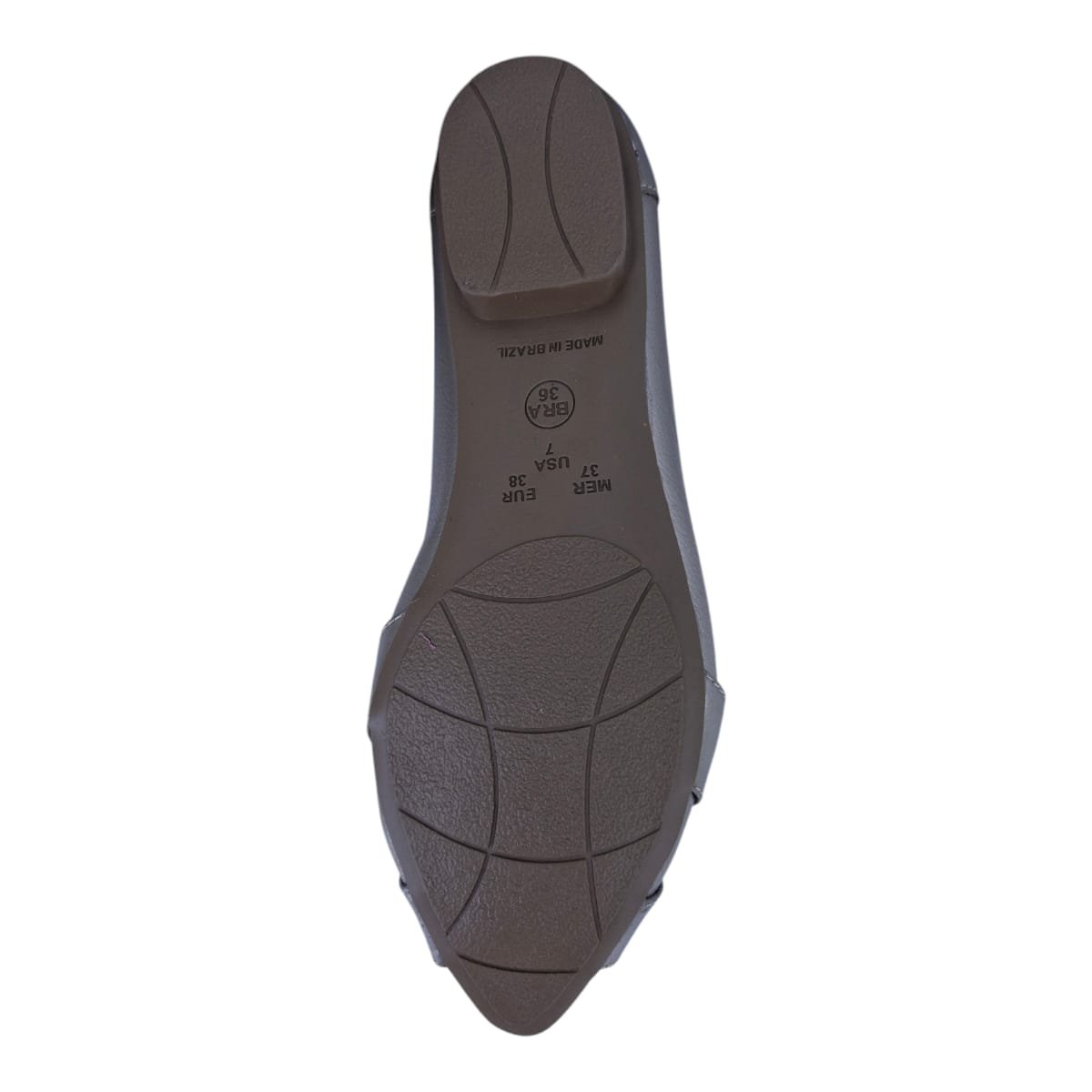 Sapatilha Feminina Bico Fino Em Couro Casual Scarpetti 9317 Prata Velho Prata 8